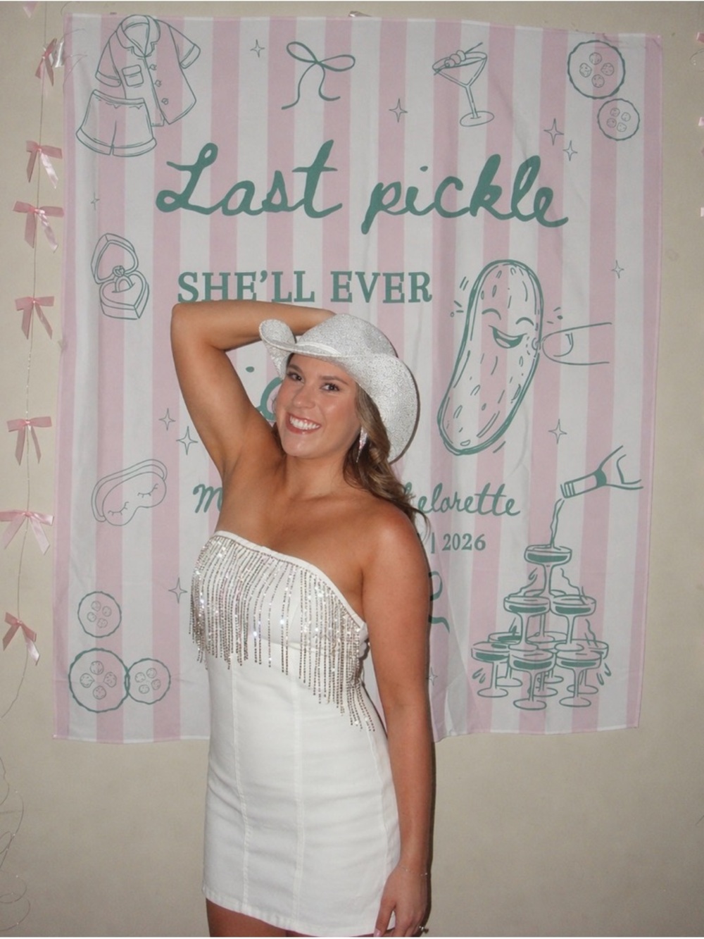 12th Tribe Strapless White Fringe Detail Dress